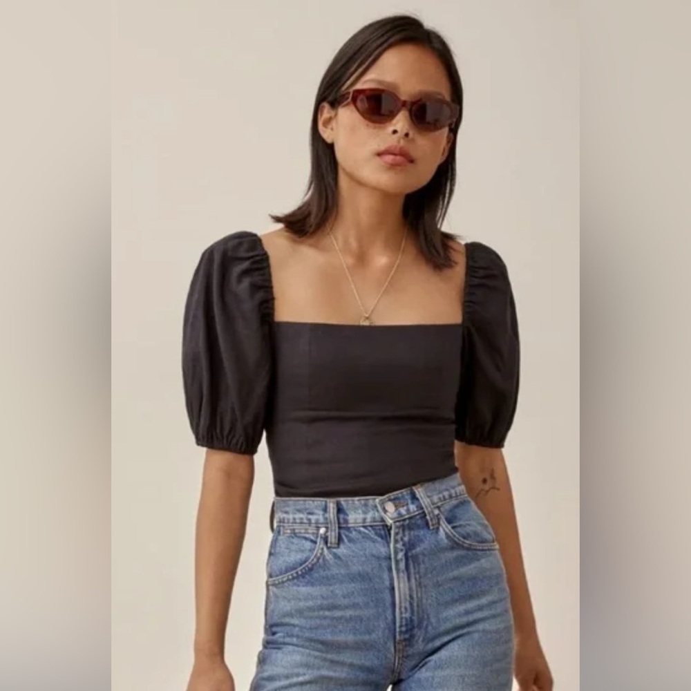 Reformation Arancini Linen Top